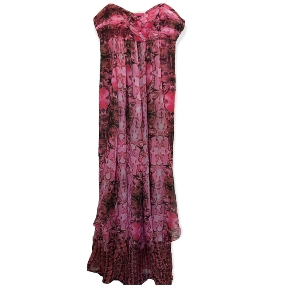 Laundry by Shelli Segal strapless snake print Maxi dress